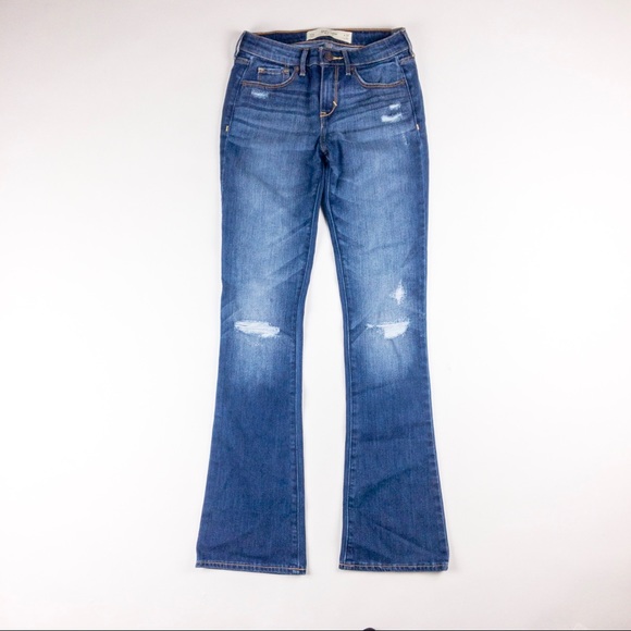 Abercrombie & Fitch Denim - A&F bootcut flare jeans ripped distressed blue